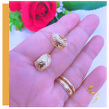 18K Real Gold Clip Earrings