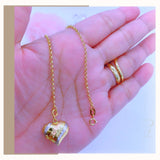 18K Real Gold Tri Color Heart Bracelet size 7.5”
