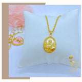 18K Real Gold Jesus Necklace 18”