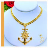 18K Real Gold Anchor Men’s Necklace 24”