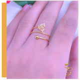 18K Real Gold Adjustable Butterfly Ring size 7-8