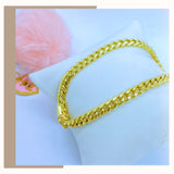 Hollow Mens Miami Cuban Link Bracelet 14K Yellow Gold