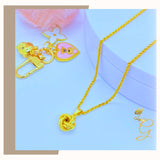 18K Real Gold knot Necklace 18”