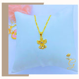18K Real Gold Angel Necklace 18”
