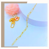 18K  Real Gold Paper clip Bracelet 7.5”