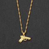 Pistol Gun Pendant Necklace for Women