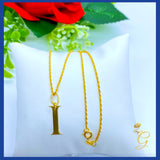 8K Real Gold Initial I Necklace 18 ”(Initial can be customized)