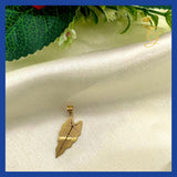 18K  Real Gold Alocasia leaf Set Of Earrings and Necklace 18”