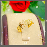 18K Real Solid Gold Personalized Name Ring