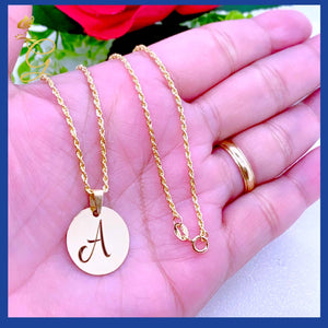 18K Real Solid Gold Initial Necklace( Personalized)