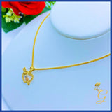 18K Real Gold Heart Necklace 18””