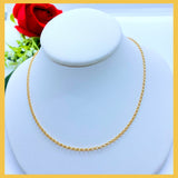 18K Real Gold Rolo Chain 18”