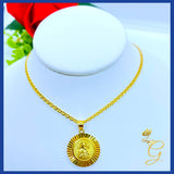 18K Real Gold Religious Necklace 16””