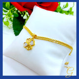 18K Real Gold Heart Bracelet or Anklet 8”