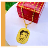 18K Real Gold  Personalized Photo Engraved Necklace 18”