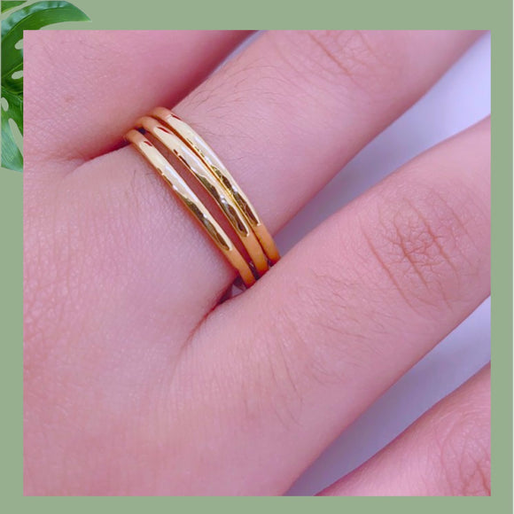 18K Real Solid Gold 3 days Ring