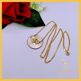 18K Real Gold Love Heart Necklace 18” ( Personalized)
