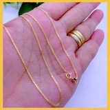 18K Real Gold Flat  Chain 16”