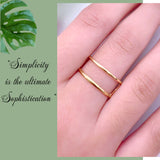 18K Real Solid Gold minimalist Double Ring