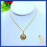 C18K Real Gold Angel Necklace 18”