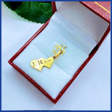 18K Real Gold  Personalized Heart with initial Pendant