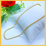 18K Real Gold Rolo Chain 18”