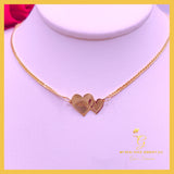18K Real Gold Love Heart Necklace 18” ( Personalized)
