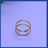 18K Real Solid Gold minimalist Double Ring