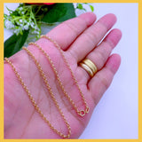 18K Real Gold Rolo Chain 18”