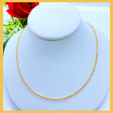18K Real Gold Rolo Chain 18”