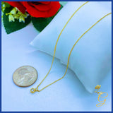 18K Real Gold Necklace with Cubic Zircon Stone 16-18””