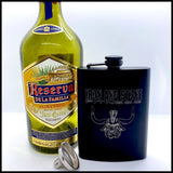 Personalized Hip Flask 8 OZ For Liquor  Black Stainless Steel