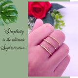 18K Real Solid Gold Spiral Ring