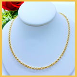 18K Real Gold Rolo Chain 18”