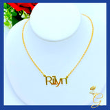 18K Real Solid Gold  Personalized 5 Letters  Name Necklace 16-18”