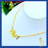 18K Real Solid Gold  Personalized 5 Letters  Name Necklace 16-18”