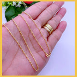 18K Real Gold Thin Rope Chain 18”