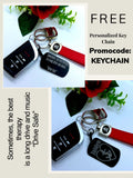 Key Chain Black with initial / Name