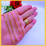 18K Real Gold Curb Chain 18”