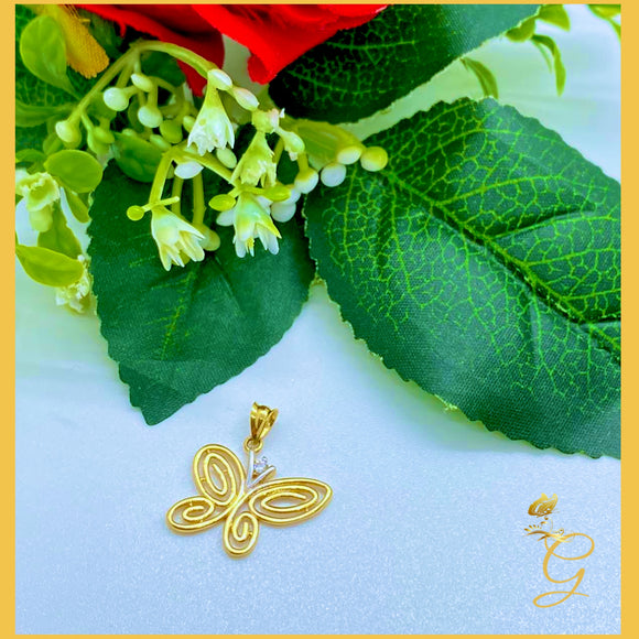 18k Real Gold Butterfly Pendant