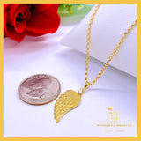 18K Real Gold Angel Wings Necklace 18” ( Personalized)