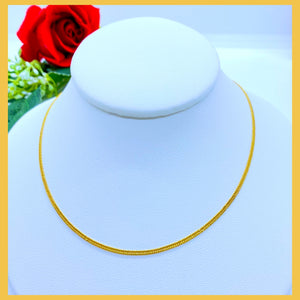 18K Real Gold Curb Chain 18”