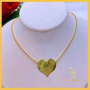 18K Real Gold  Personalized Heart with Name Pendant or Necklace