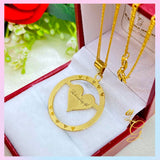 18K Real Gold Heart Necklace 18” Message can be customized