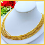 18K Real Gold Thin Rope Chain 18”