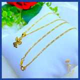 18K Real Gold Angel Necklace 18”