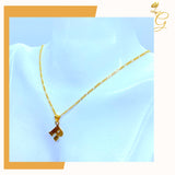 18K Real Solid Gold Initial Necklace
