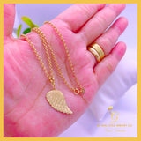 18K Real Gold Angel Wings Necklace 18” ( Personalized)