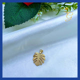 8K Real Solid Gold Monstera Leaf Necklace 18 ”