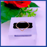 18K Real Solid Gold minimalist V Ring